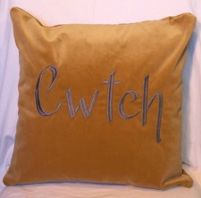 Cwtch , Welsh, Embroidered cushion 16inch, inc pad, Christmas Gift.