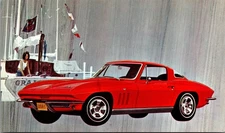 1966 Chevrolet Corvette Sting Ray Coupe Red Sports Car Postcard USA