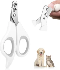 Cat Nail Clippers with Circular Cut Hole, Dogs Pets White Or Gray 