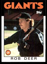 Rob Deer 1986 Topps #249 Giants MLB READ FREE SHIPPING AutographDen