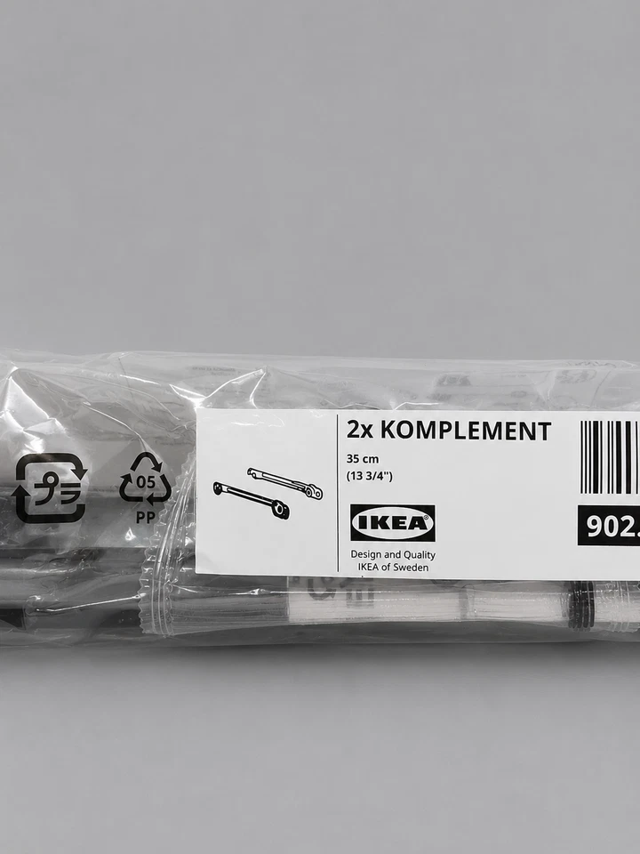 Pack de 2 rails de retrait IKEA KOMPLEMENT pour paniers gris 35 cm 13 4/5" sy... - Photo 1/4
