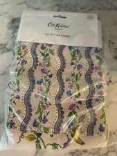 Image of CATH KIDSTON SET OF TWO SWEET PEA TEA TOWELS NEW WITH TAGS