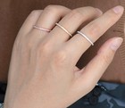 Dainty Thin 1.5mm Rose Gold Plated CZ Wedding Eternity Band Ring 925 Size 8.5 — photo 6