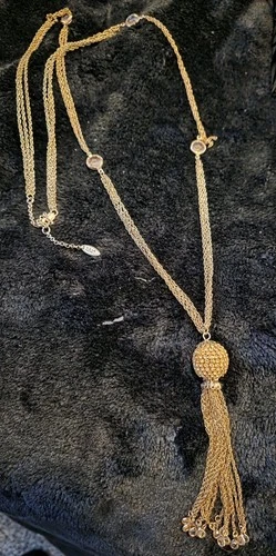 Vtg Miriam Haskell Multi-Strand Gold Tone Chain Necklace 22"L NEEDS REPAIR