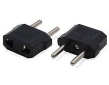 AMERICAN TO ROUND PIN EUROPEAN FOREIGN ADAPTER PLUG