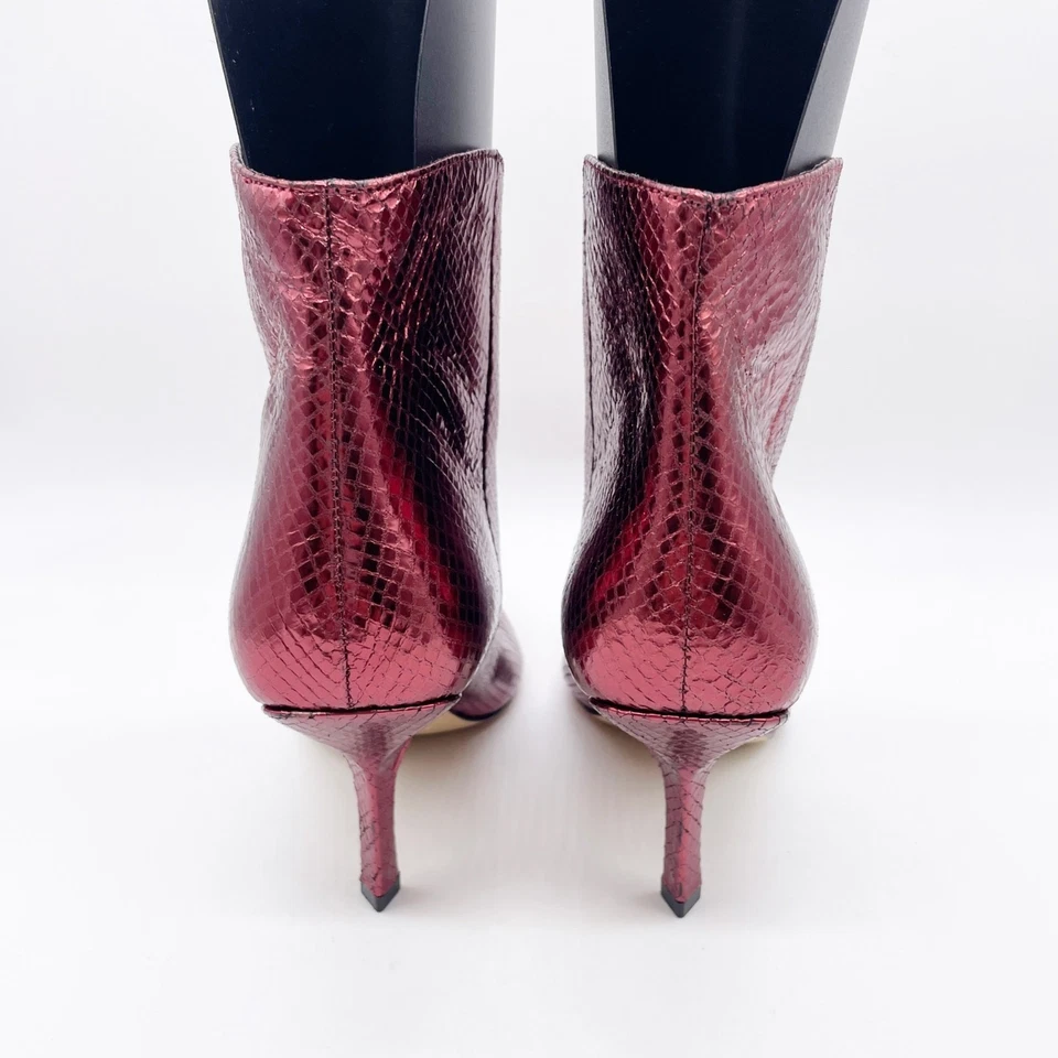 Botines para mujer Marc Fisher Haylian punta punta roja metálica estampado serpiente 8 Foto 3 de 4