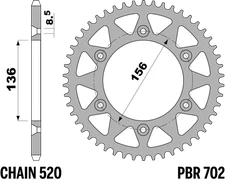 48 TOOTH HARD ERGAL CROWN FOR HUSQVARNA WRE DUAL 125 1998 > 2002 STEP 520 702