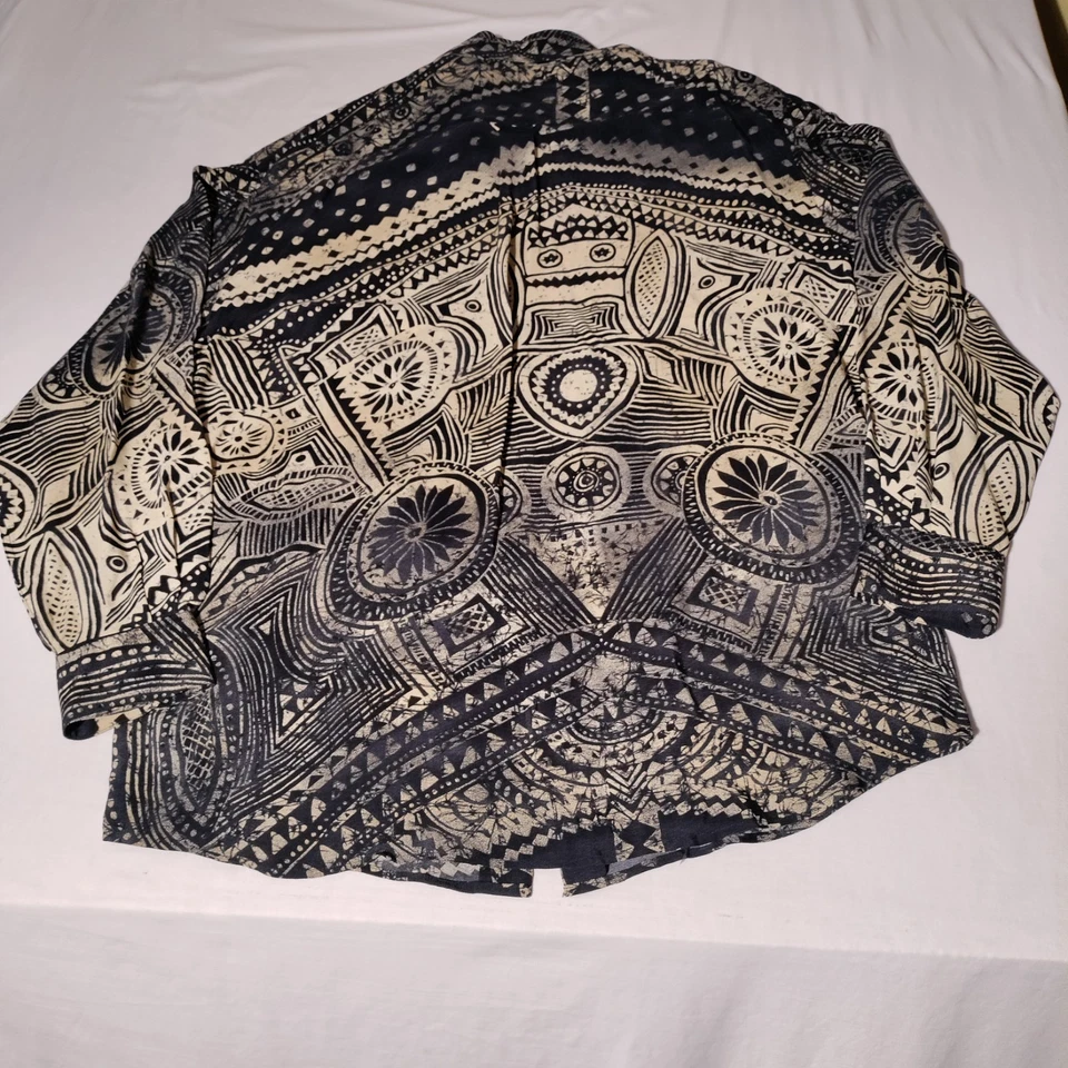 Camisa Zanella Para Hombre XL Negra Gráfica Floral Viscosa Hawaiana Italia - Imperfecta Foto 2 de 4