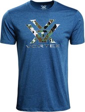Vortex Optics Logo Short Sleeve T Shirt Blue Heather Camo Large