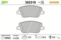 Bremsbelagsatz Scheibenbremse Essential Valeo 302319 FüR Fiat Tipo 357HXN1A 357