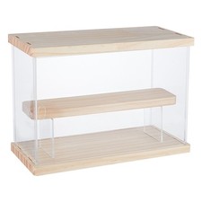 1set Rectangle 2-Tier Transparent Acrylic Minifigures Display Case Assemblable