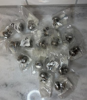 Lot of 17 Cosmas Satin Nickel Cabinet Knobs w/ Screws New in Bag #7498SN
