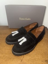 NIB Franco Sarto Women's Carolynn Lug Sole Tassel Suede Loafers