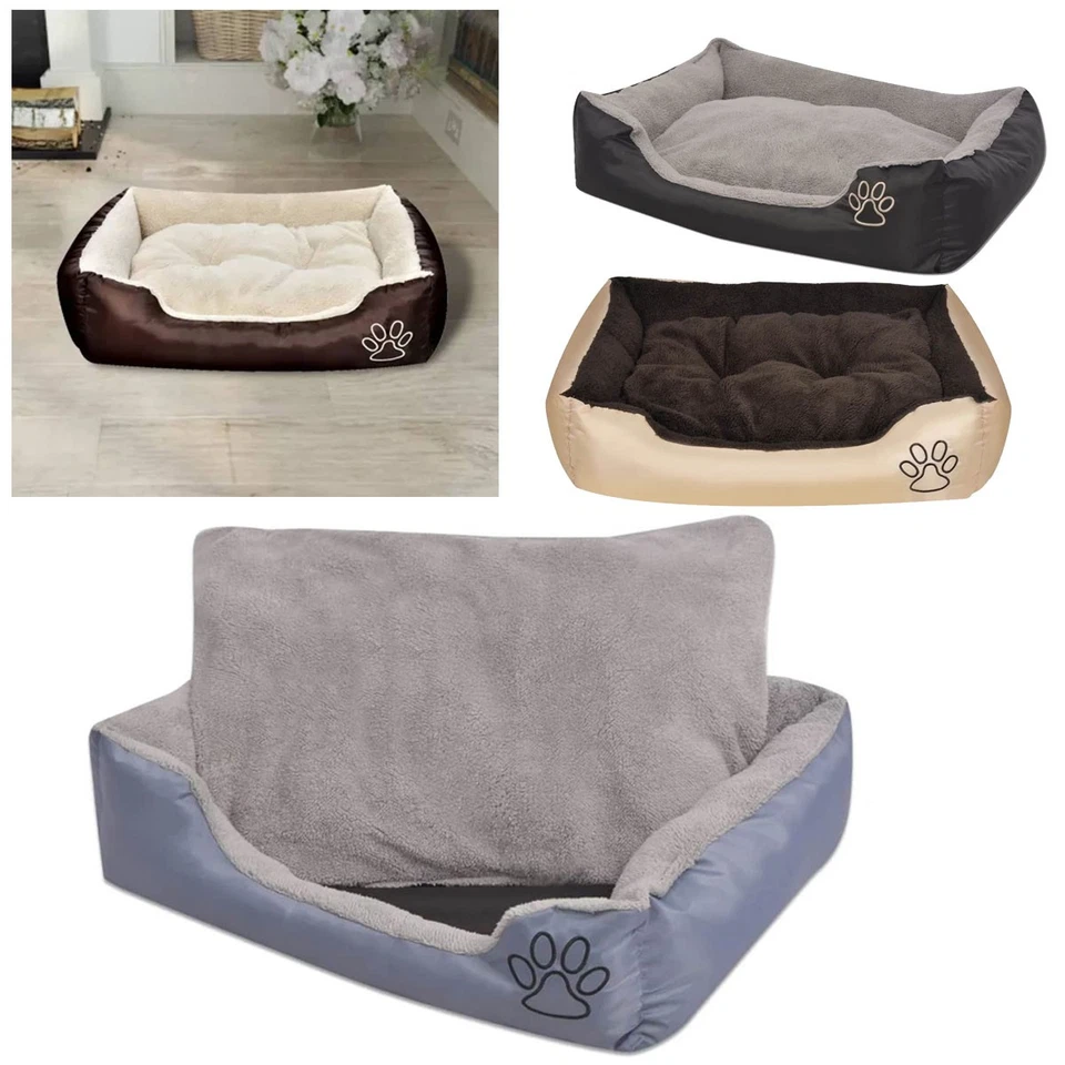 Plüsch Hundebett Katzenbett Hundekissen Haustierbett Hundekorb Kunstpelz S-XXXL  - Bild 1 von 1