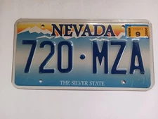 2003 Nevada License Plate 720 MZA The Silver State 