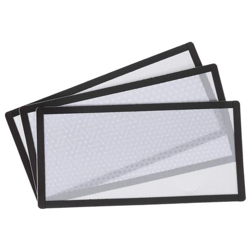 3PCS PC Dust Filter 280x140mm Magnetic Frame PVC Computer Cooler Mesh White
