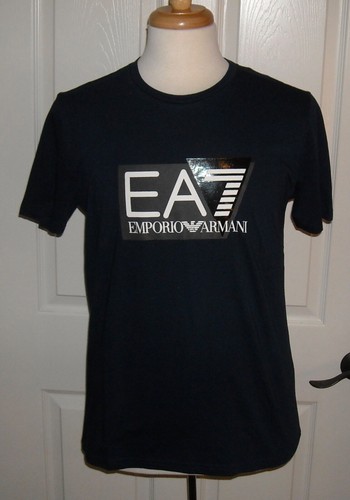 NWT Men's Emporio Armani EA7 Short Sleeve T- Shirt Size M Color Navy Blue - Picture 5 of 5