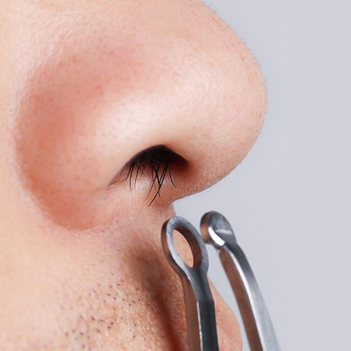 2× Stainless Steel Nose Hair Trimmer Eyebrow Clippers Tweezers Nose Hair Clip US - Picture 5 of 12