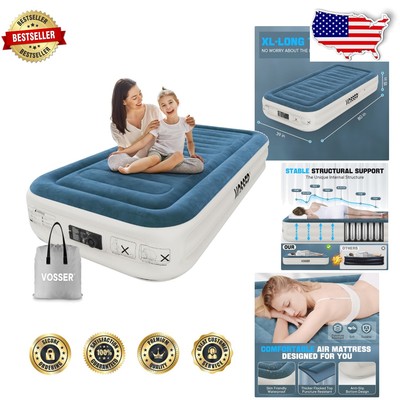 Durable Twin Air Bed with Electric Pump - Waterproof, Puncture Resistant