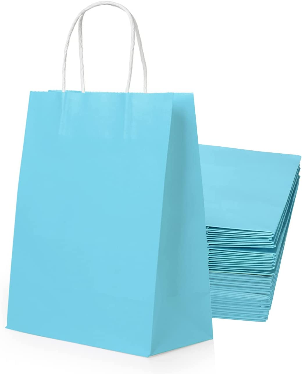 30 Pcs Light Blue Paper Party Favor Bags Bulk 21 X 11 X 27Cm, 8.2 X 4.3