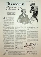 Original 1928 Spalding Ad: Golf; Kro Flite; It's Noo Use