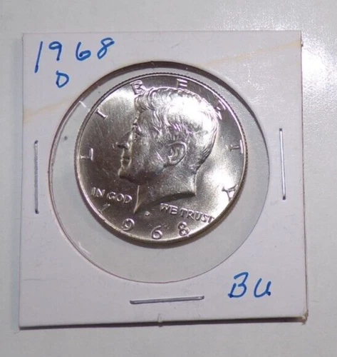 1968-D Kennedy 40% Silver Half Dollar GEM BU FREE SHIPPING