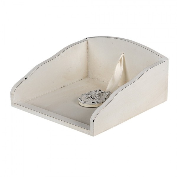 Clayre & Eef Serviettenhalter Holz Vintage Shabby Chic Landhaus Shabbyweiß-image