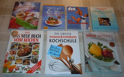 05 XXL 7 Kochbücher Kochschule cook book Essen to go Wellness Diät Mittelmeerküc