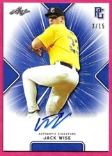 2021 Leaf Perfect Game National Baseball JACK WISE Blue Autograph 3/15