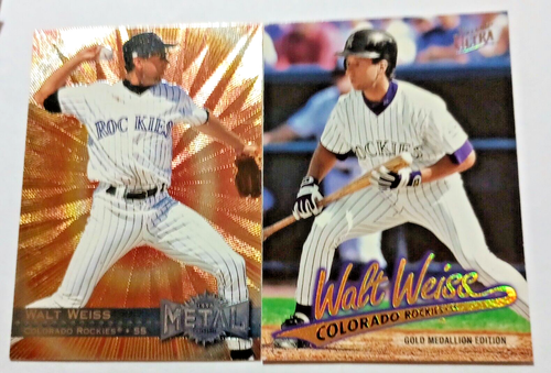 1996 Fleer Metal Universe Walt Weiss #160 & 1997 Ultra Gold Medallion Edition SP - Picture 4 of 13
