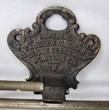 Vtg Imperial Trouser Hanger Cast Metal Wall Mount Globe Electro Philadelphia PA
