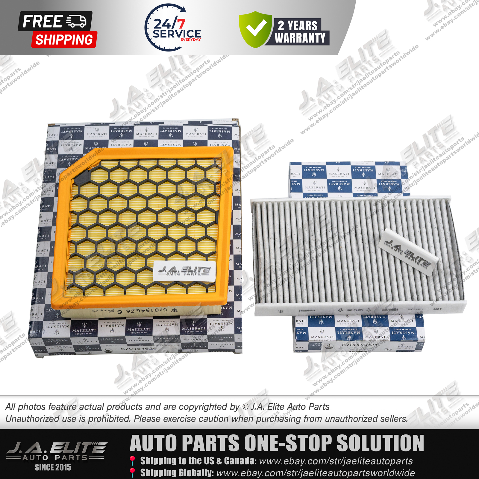2pxs Genuine Pollen & Air Filter fit Maserati Ghibli 2.0 I4 (2022+)