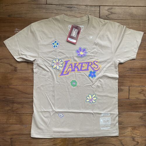 T-shirt floreale Mitchell & Ness Los Angeles Lakers a maniche corte fiore uomo M - Foto 1 di 6
