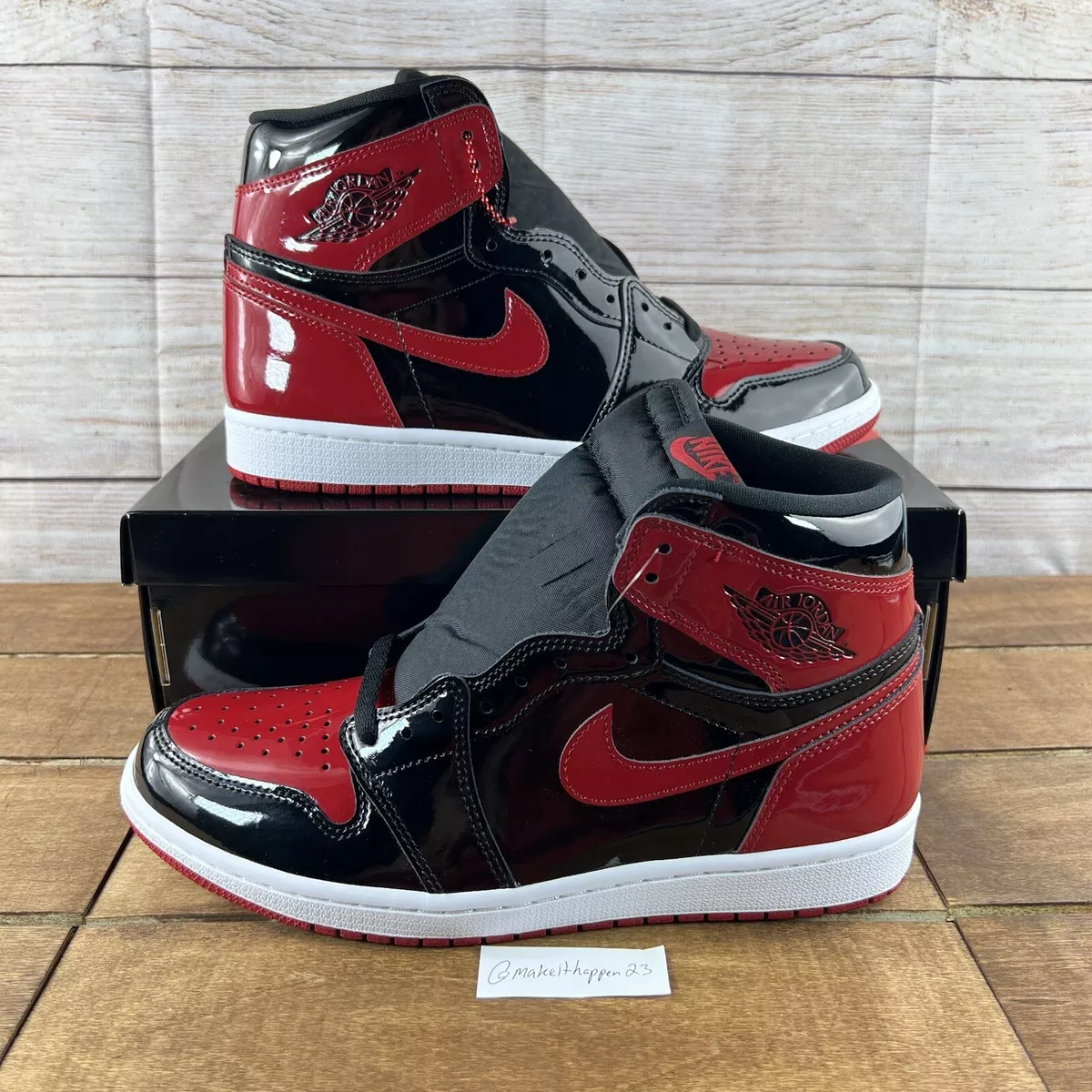 Nike Air Jordan 1 Retro High OG 'Patent Bred' Black Red