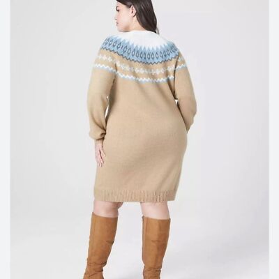 Lane Bryant Fair Isle Sweater Dress Size 14-16
