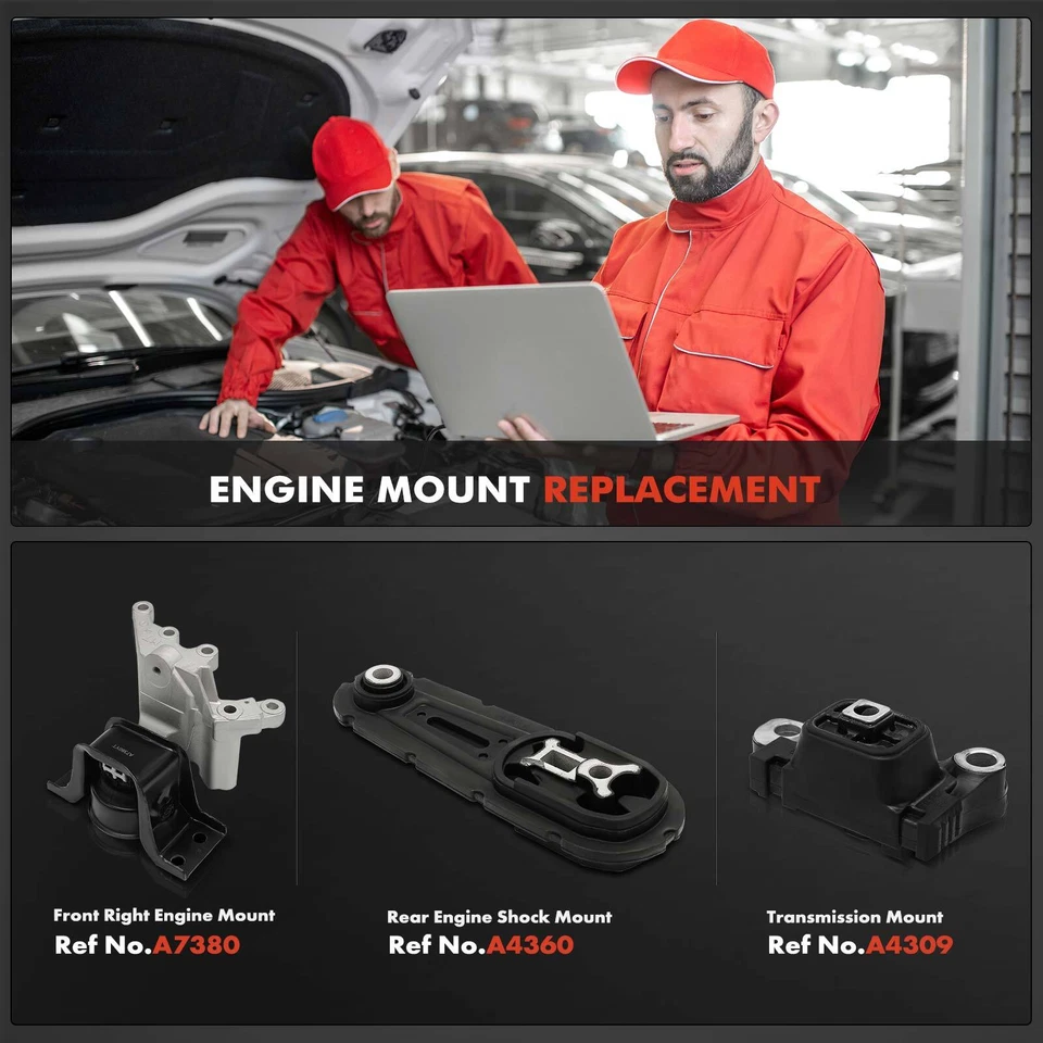 Soporte de motor y transmisión delantero y trasero 3 piezas para Nissan Juke 2015 L4 1,6 L AWD Foto 2 de 4