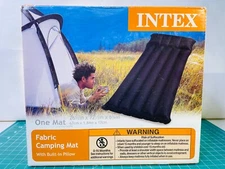 Intex Inflatable Fabric Camping Mattress W Built In Pillow 72.5" X 26.5" X 6.75"