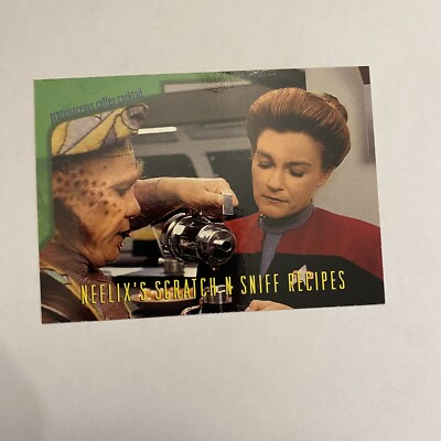 STAR TREK 1995 VOYAGER SEASON 1 SERIES 2 NEELIX SCRATCH N SNIFF RECIPE INSERT R4