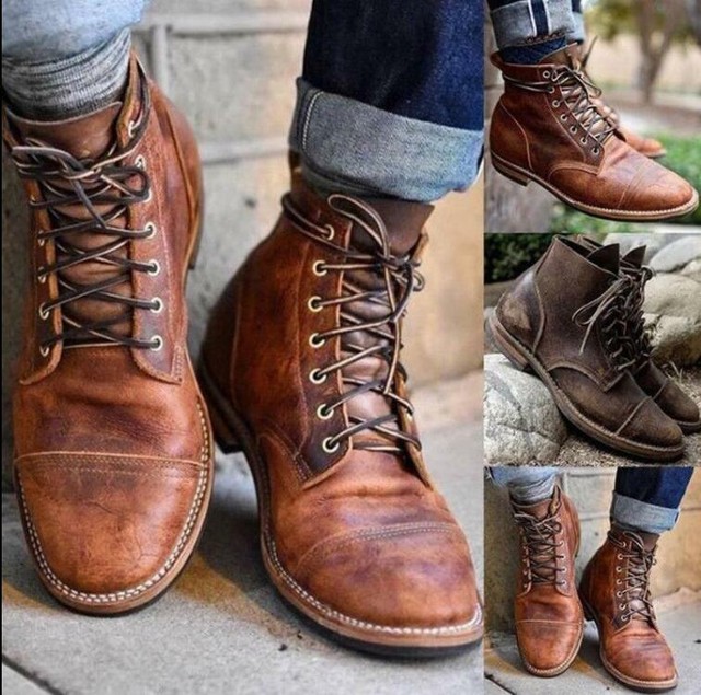 old style leather boots