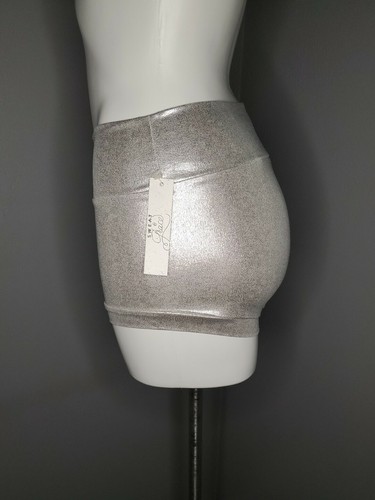 NWT Soffe Sweat & Grace M Junior Womens Dance Shorts Low Rise Stretch Silver M - Picture 2 of 9