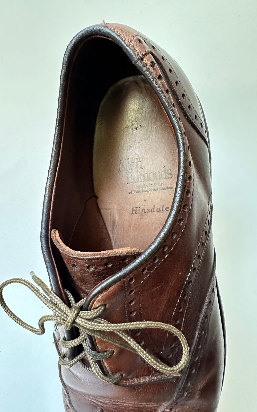 Allen Edmonds Hinsdale Men’s Brown Leather Wingtip Derby Dress Shoes Sz 11D -M31 image 10
