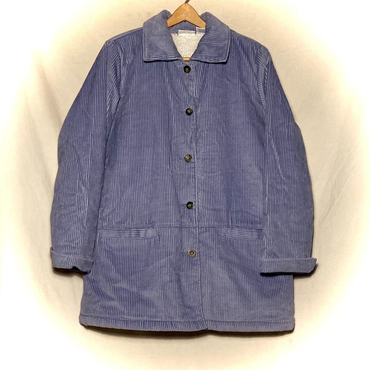Vintage Blair Womens Corduroy Jacket Coat L Button Front Sherpa 