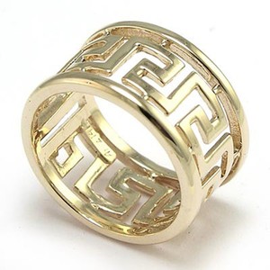 Men's 14k Solid Yellow Gold Band Greek Key Ring 6 to 14 | eBay