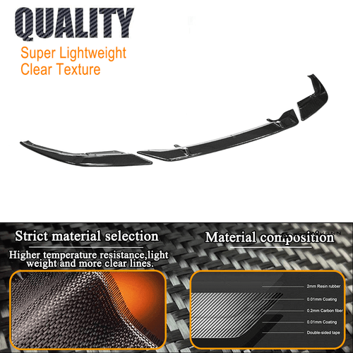 For BMW 5 Series F90 M5 LCI 2021-2022 Real Carbon Fiber Front Bumper Lip Spoiler - Picture 6 of 8