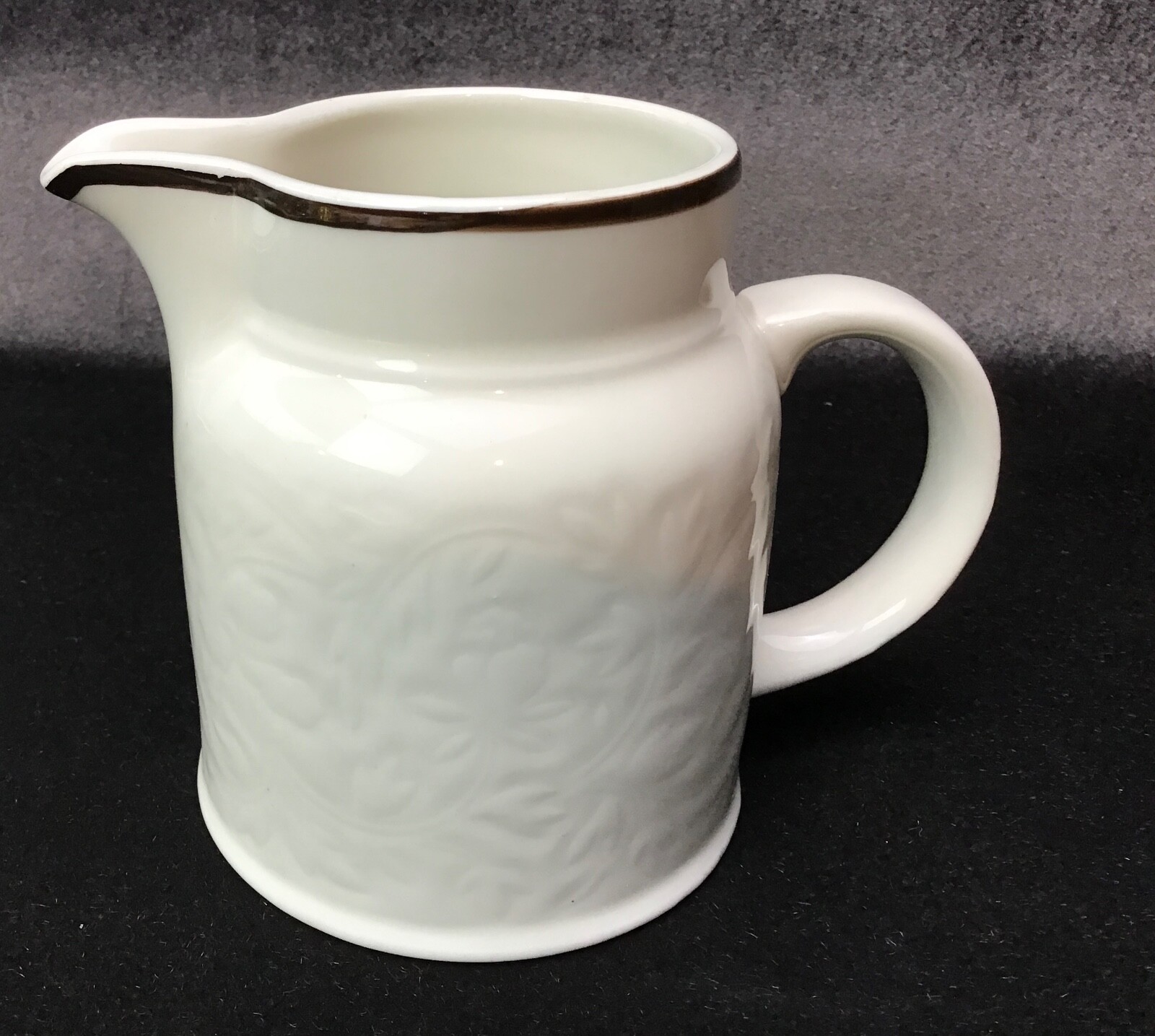 VTG Royal Doulton Ting Creamer Pitcher Lambeth Stoneware White Black