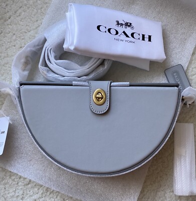NWT COACH CITY BLOCKS CINDER GRAY SEMI CIRCLE BAG CROSSBODY C0511