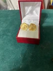 US Liberty Eagle 1/10 x2  22kt Gold Coin Earrings~ 1991 ~Post + Butterfly Backs