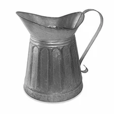 MILK PITCHER Metal Rustic Farmhouse Decor Galvanized Silver COLONIAL TIN WORKS