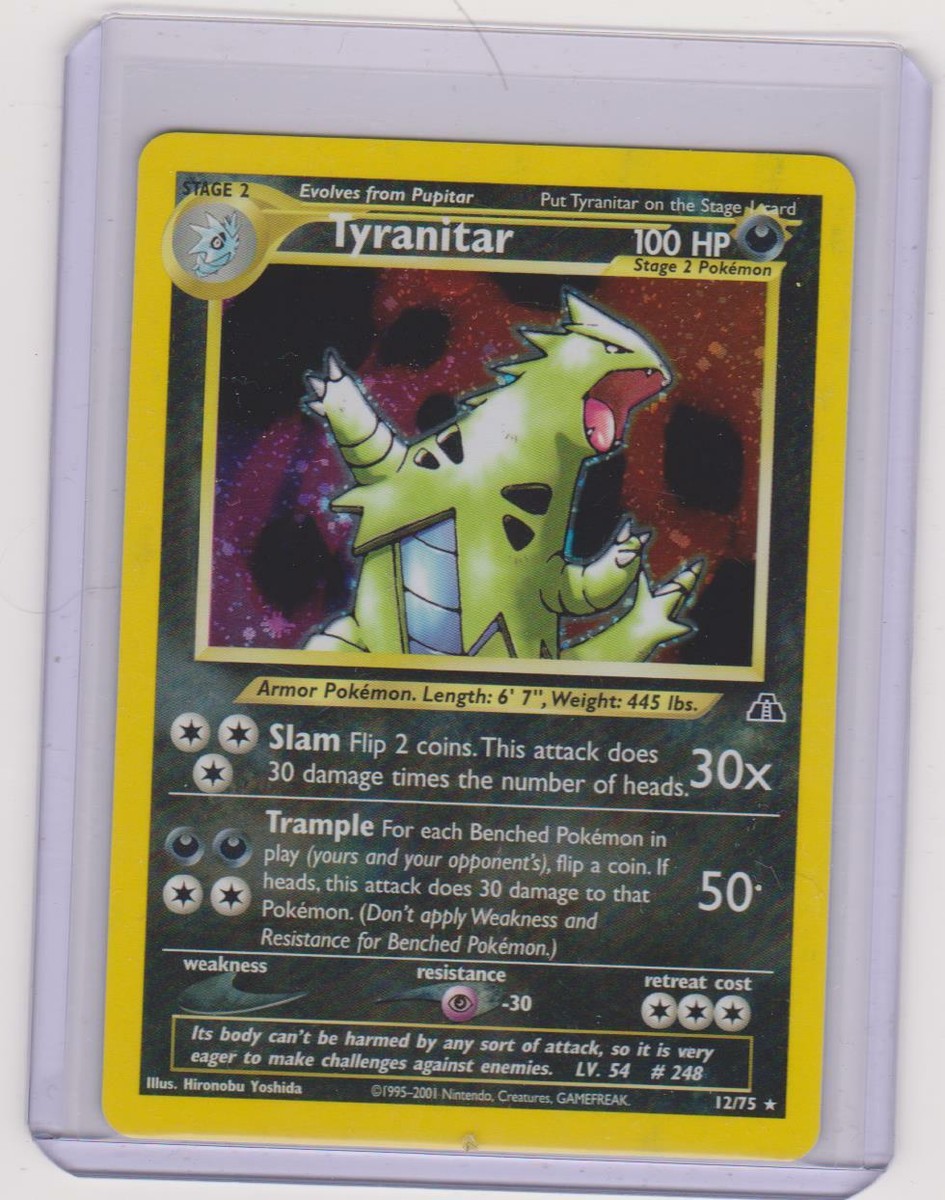 ポケモンカードゲーム neo Tyranitar Pokemon Neo Discovery Tyranitar 12/75 Rare Holo Card WOTC TCG