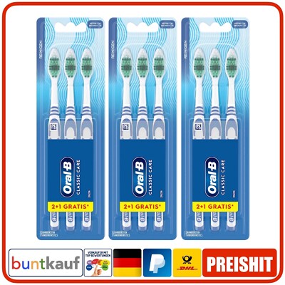 9x Oral-B Zahnbürste Classic Care mittel 2+1 Pack (3x 3 Stück)